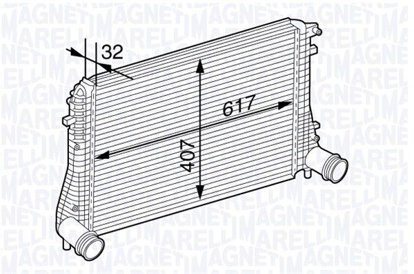 MAGNETI MARELLI tarpinis suslėgto oro aušintuvas, kompresorius 351319202840